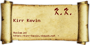 Kirr Kevin névjegykártya